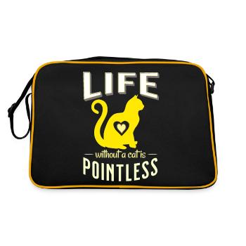 jaune une vie sans chat est inutile chats - Sac Retro - noir/or - Dos