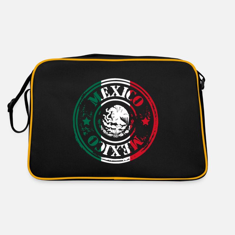 mexico Flagge stempel - Retro Tasche - Schwarz/Gold