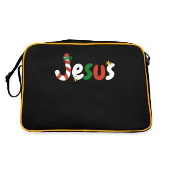 Jesus Candy Cane Drôle Noël aime Christian - Sac Retro - noir/or - Dos