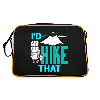 I'd Hike That Cool Hiking Designs T-Shirt Present - Retro Tasche - Schwarz/Gold - Hinten