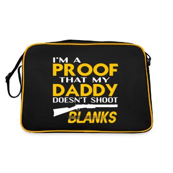 I'm A Proof That My Daddy Doesn't Shoot Blanks - Retro Tasche - Schwarz/Gold - Hinten