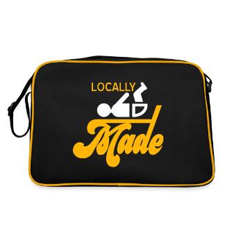 T-shirt Funny Retro Baby Designs fabriqué localement - Sac Retro - noir/or - Dos