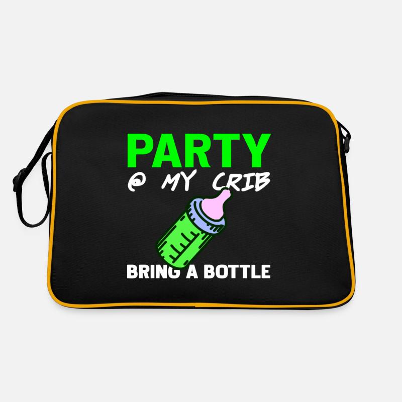 Fête à mon berceau apporter un biberon drôle cadeau de bébé Sac Retro