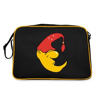 good night moon evening dark sleeping cap - Retro Bag - black/gold - Back