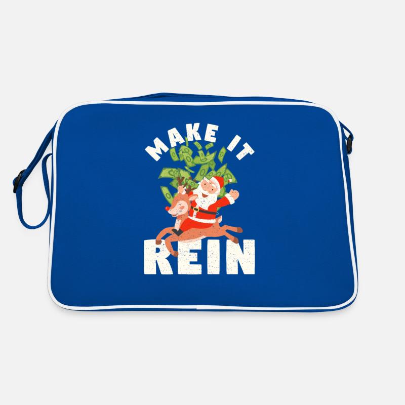 Make It Rein Funny Weihnachtsmann Rentier Weihnach Retro Tasche