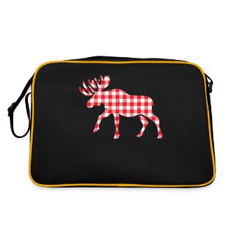 Buffalo Plaid Moose Matching Family Christmas - Retro Bag - black/gold - Back