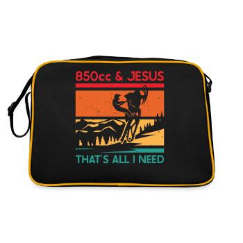 Snowmobile driver saying - Retro Bag - black/gold - Back
