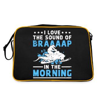 Snowmobile driver saying - Retro Bag - black/gold - Back