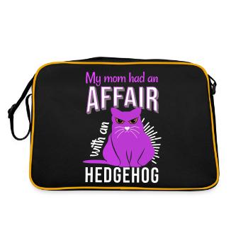 ma mère a eu une liaison avec un hérisson de chat gras - Sac Retro - noir/or - Dos