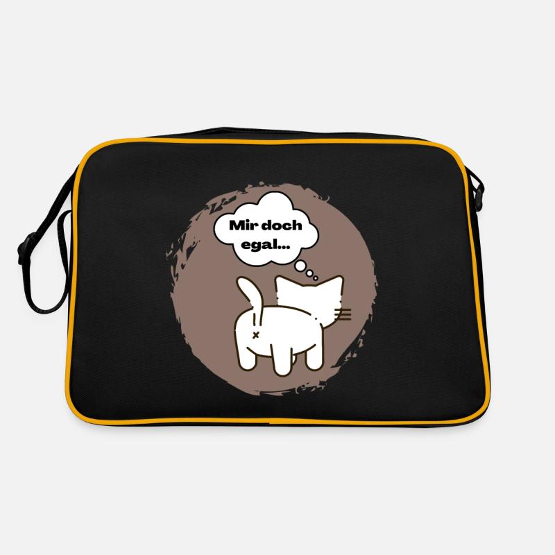 Mir doch egal - Retro Tasche - Schwarz/Gold