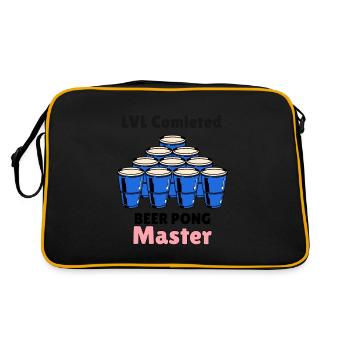 Party Beer Pong LVL Funny Gift Idea T-shirt - Retro Bag - black/gold - Back
