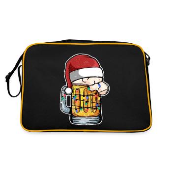 Tasse de bière de Noël Noël Cap Noël - Sac Retro - noir/or - Dos