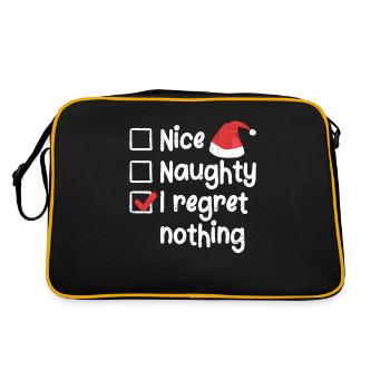 Nice Naughty I Regret Nothing Christmas List - Retro Bag - black/gold - Back