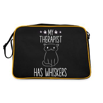 My therapist has whisker cat owner cat - Retro Bag - black/gold - Back