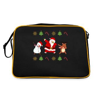 Dabbing Père Noël Amis Noël Pyjama Dab - Sac Retro - noir/or - Dos