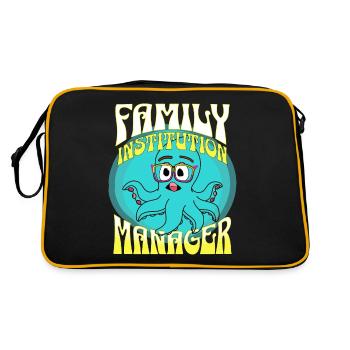 family institution manager octopuses with many arm - Retro Bag - black/gold - Back
