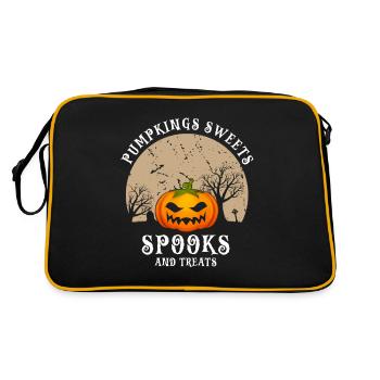 Pumpkings Sweet Spooks & Treats Funny Halloween - Retro Tasche - Schwarz/Gold - Hinten