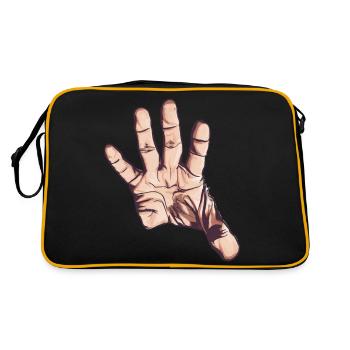 Saisie / étirement de la main, Art vectoriel - Sac Retro - noir/or - Dos
