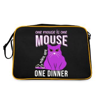 Eine Maus eine Maus Katzensprichwort fette Katze - Retro Tasche - Schwarz/Gold - Hinten