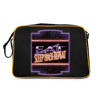 funny quote glitch bday gamer funny fun - Retro Tasche - Schwarz/Gold - Hinten