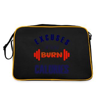 Excuses don't burn calories - Retro Bag - black/gold - Back