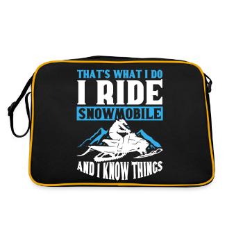 I ride snowmobiles and know things - Retro Bag - black/gold - Back