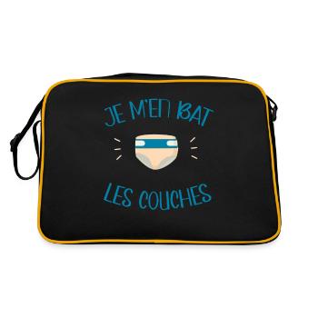 Je M'en Bat Les Couches Cadeau Drôle Pour Bébé - Sac Retro - noir/or - Dos
