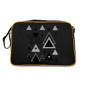 Triangles Forme Minimaliste Abstrait Géométrie - Sac Retro - noir/or - Dos