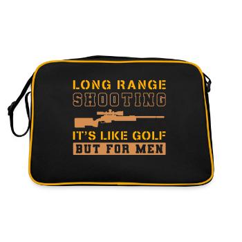 Long Range Shooting It's Like Golf But For Men - Retro Tasche - Schwarz/Gold - Hinten
