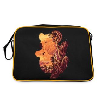 Koala mit Kind, Umwelt, Feuer, Regenwald - Retro Tasche - Schwarz/Gold - Hinten