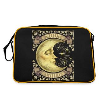 Moon-Child, Crescent, Boho Vintage, Victorian - Retro Bag - black/gold - Back