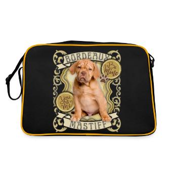 Bordeaux Mastiff, Chien, Bordeaux Grand Danois, Affiche - Sac Retro - noir/or - Dos