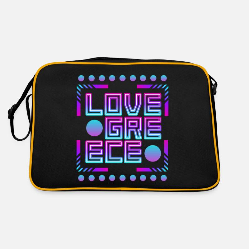 Grèce, Typographie, Dire, Amour-Grèce Sac Retro