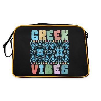 Grèce, dicton, vibrations grecques, ornement - Sac Retro - noir/or - Dos