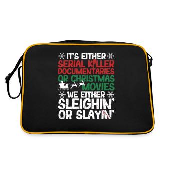 Either Serial Killer Documentaries Christmas - Retro Bag - black/gold - Back