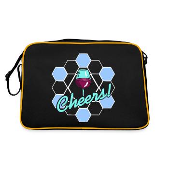 Cheers! Retro Wine Lover Symmetrical Designs - Retro Bag - black/gold - Back