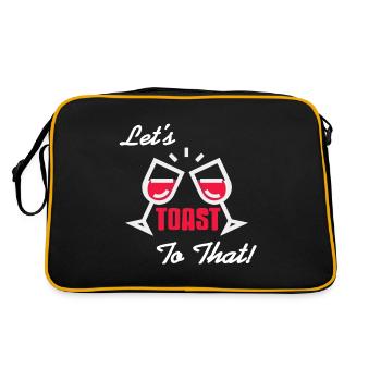 Let's Toast To That! Cool Wine Lover Designs - Retro Tasche - Schwarz/Gold - Hinten