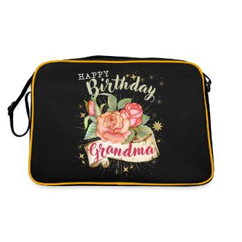 Grand-mère-grand-mère Anniversaire Vintage-Joyeux anniversaire Grand-mère - Sac Retro - noir/or - Dos
