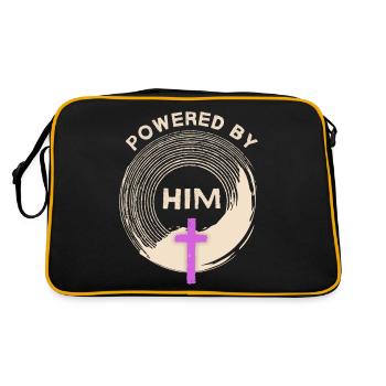 Cross of Christ, Jesus Christ Saying Motivation - Retro Bag - black/gold - Back