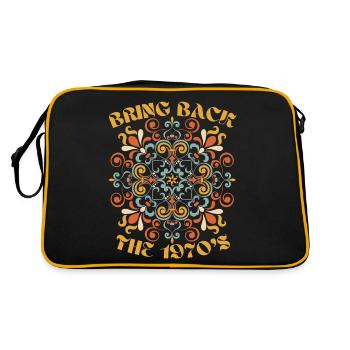 70er Jahre Retro-Design, lustiger Spruch - Retro Tasche - Schwarz/Gold - Hinten