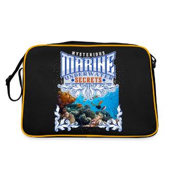Mer-Océan, monde sous-marin pour les plongeurs, dicton - Sac Retro - noir/or - Dos