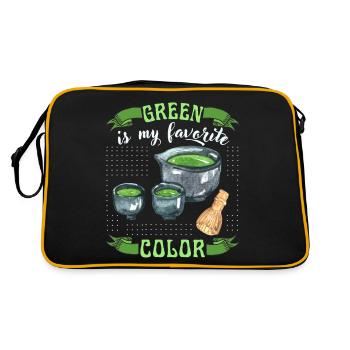Thé Matcha, Thé Vert, Dicton Drôle - Sac Retro - noir/or - Dos
