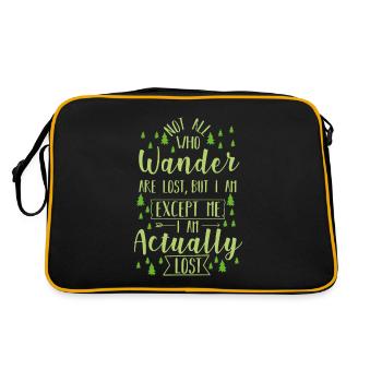 Wandern Spruch lustig - Retro Tasche - Schwarz/Gold - Hinten