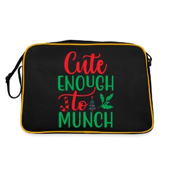 Cute enough to munch - Christmas humor - Retro Bag - black/gold - Back