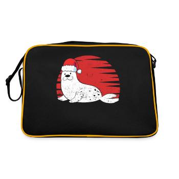 Sceau Père Noël Cap Amoureux des animaux Noël - Sac Retro - noir/or - Dos
