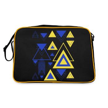Triangles Géométrie Minimaliste Bleu Jaune - Sac Retro - noir/or - Dos