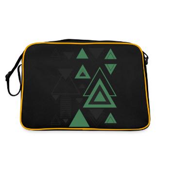 Triangles Minimalist Geometry Black Abstract Green - Retro Bag - black/gold - Back
