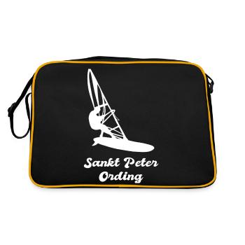 SANKT PETER ORDING SURFING SURFEN WINDSURFEN SURF - Retro Tasche - Schwarz/Gold - Hinten