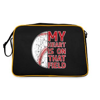 Mon cœur est sur ce terrain Baseball - Sac Retro - noir/or - Dos