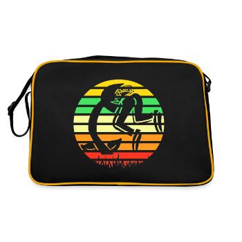 Retro Carnivorous Plants Eating People Funny - Retro Bag - black/gold - Back